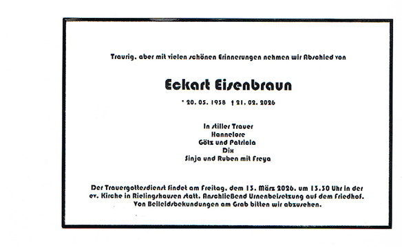 Zu den Newsdetails: Der RTC trauert um Eckart Eisenbraun