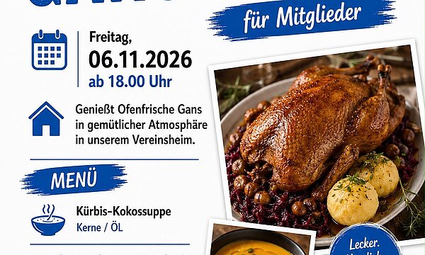 Zu den Details: Gänseessen für Mitglieder